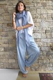 Washed Chambray Balloon Barrel Jean Light 